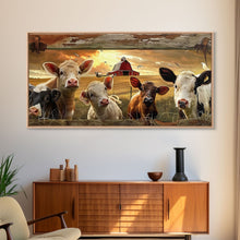 Carregar imagem no visualizador da galeria, Charming desert garden with blooming cacti and sunset, Framed Canvas Print, perfect for rustic farmhouse living room art