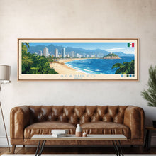 Carregar imagem no visualizador da galeria, Acapulco, Mexico Travel Poster Panoramic Canvas Print, Acapulco, Mexico Painting, Mexico Art, Acapulco Travel Art, Guest Room Painting