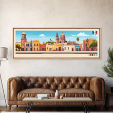 Carregar imagem no visualizador da galeria, Aguascalientes, Mexico Panoramic Travel Poster Canvas Print, Aguascalientes, Mexico Painting, Mexico Art, Aguascalientes Travel Art, Guest Room Painting