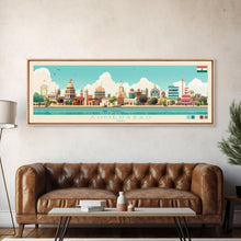 Carregar imagem no visualizador da galeria, Ahmedabad, India Panoramic Travel Poster Canvas Print, Ahmedabad, India Painting, India Art, Ahmedabad Travel Art, Living Room Painting