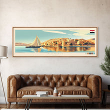 Load image into Gallery viewer, Aswan, Egypt Travel Poster Panoramic Canvas Print, Aswan, Egypt Painting, Egypt Art, Aswan Travel Art, Guest Room Painting