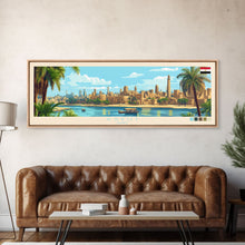 Load image into Gallery viewer, Asyut, Egypt Travel Poster Panoramic Canvas Print, Asyut, Egypt Painting, Egypt Art, Asyut Travel Art, Guest Room Painting