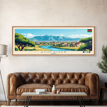 Load image into Gallery viewer, Athi River, Kenya Panoramic Travel Poster Canvas Print, Athi River, Kenya Painting, Kenya Art, Athi River Panoramic Travel Art, Travel Painting