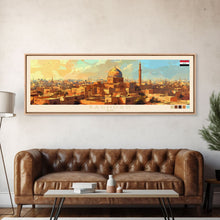 Carregar imagem no visualizador da galeria, Baghdad, Iraq Panoramic Travel Poster Canvas Print, Baghdad, Iraq Painting, Iraq Art, Baghdad Panoramic Travel Art, Travel Painting
