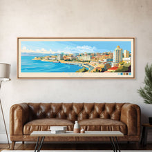 Carregar imagem no visualizador da galeria, Baku, Azerbaijan Panoramic Travel Poster Canvas Print, Baku, Azerbaijan Painting, Azerbaijan Art, Baku Travel Art, Guest Room Painting