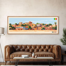 Carregar imagem no visualizador da galeria, Bamako, Mali Travel Poster Panoramic Canvas Print, Bamako, Mali Painting, Mali Art, Bamako Travel Art, Guest Room Painting