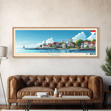 Load image into Gallery viewer, Batam, Indonesia Panoramic Travel Poster Canvas Print, Batam, Indonesia Painting, Indonesia Art, Batam Travel Art, Guest Room Painting