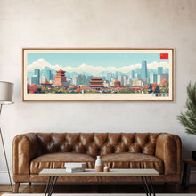 Load image into Gallery viewer, Beijing, China Panoramic Travel Poster Canvas Print, Beijing, China Painting, China Art, Beijing Travel Art, Guest Room Painting
