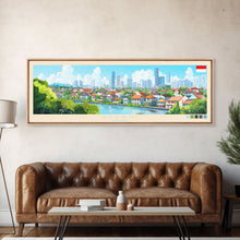 Load image into Gallery viewer, Bekasi, Indonesia Travel Poster Panoramic Canvas Print, Bekasi, Indonesia Painting, Indonesia Art, Bekasi Travel Art, Guest Room Painting