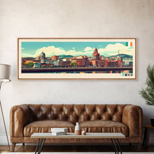 Load image into Gallery viewer, Belfast, Ireland Travel Poster Panoramic Canvas Print, Belfast, Ireland Painting, Ireland Art, Belfast Travel Art, Guest Room Painting