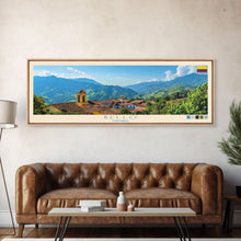 Load image into Gallery viewer, Bello, Colombia Panoramic Travel Poster Canvas Print, Bello, Colombia Painting, Colombia Art, Bello Panoramic Travel Art, Travel Painting