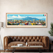 Load image into Gallery viewer, Benito Juarez, Mexico Panoramic Travel Poster Canvas Print, Benito Juarez, Mexico Painting, Mexico Art, Benito Juarez Travel Art, Guest Room Painting
