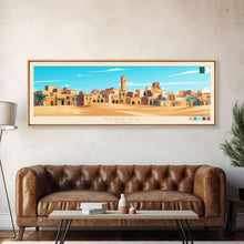 Load image into Gallery viewer, Biskra, Algeria Panoramic Travel Poster Canvas Print, Biskra, Algeria Painting, Algeria Art, Biskra Travel Art, Guest Room Painting