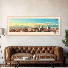 Load image into Gallery viewer, Bloemfontein, South Africa Panoramic Travel Poster Canvas Print, Bloemfontein, South Africa Painting, South Africa Art, Bloemfontein Panoramic Travel Art, Travel Painting