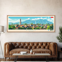 Load image into Gallery viewer, Bogor, Indonesia Panoramic Travel Poster Canvas Print, Bogor, Indonesia Painting, Indonesia Art, Bogor Travel Art, Living Room Painting