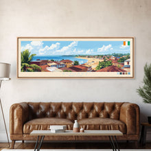 Load image into Gallery viewer, Bouake, Ivory Coast Panoramic Travel Poster Canvas Print, Bouake, Ivory Coast Painting, Ivory Coast Art, Bouake Panoramic Travel Art, Travel Painting
