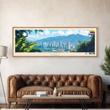 Carregar imagem no visualizador da galeria, Cali, Colombia Travel Poster Panoramic Canvas Print, Cali, Colombia Painting, Colombia Art, Cali Travel Art, Guest Room Painting