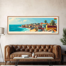 Carregar imagem no visualizador da galeria, Cape Coast, Ghana Panoramic Travel Poster Canvas Print, Cape Coast, Ghana Painting, Ghana Art, Cape Coast Panoramic Travel Art, Travel Painting