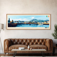 Cargar imagen en el visor de la galería, Carrickfergus, Ireland Panoramic Travel Poster Canvas Print, Carrickfergus, Ireland Painting, Ireland Art, Carrickfergus Panoramic Travel Art, Travel Painting
