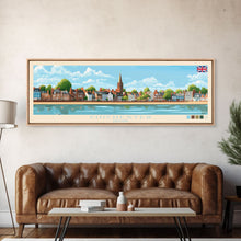 Load image into Gallery viewer, Chichester, England Panoramic Travel Poster Canvas Print, Chichester, England Painting, England Art, Chichester Panoramic Travel Art, Travel Painting