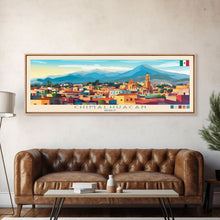 Cargar imagen en el visor de la galería, Chimalhuacan, Mexico Panoramic Travel Poster Canvas Print, Chimalhuacan, Mexico Painting, Mexico Art, Chimalhuacan Travel Art, Guest Room Painting