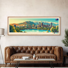 Carregar imagem no visualizador da galeria, Panoramic Travel Poster Christchurch, New Zealand Canvas Print, Christchurch, New Zealand Painting, New Zealand Art, Christchurch Travel Art, Guest Room Painting