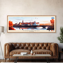 Load image into Gallery viewer, Coatbridge, Scotland Panoramic Travel Poster Canvas Print, Coatbridge, Scotland Painting, Scotland Art, Coatbridge Panoramic Travel Art, Travel Painting