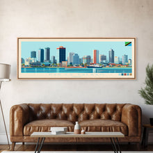 Load image into Gallery viewer, Dar es Salaam, Tanzania Panoramic Travel Poster Canvas Print, Dar es Salaam, Tanzania Painting, Tanzania Art, Dar es Salaam Travel Art, Living Room Painting