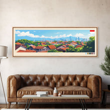 Load image into Gallery viewer, Depok, Indonesia Panoramic Travel Poster Canvas Print, Depok, Indonesia Painting, Indonesia Art, Depok Panoramic Travel Art, Travel Painting