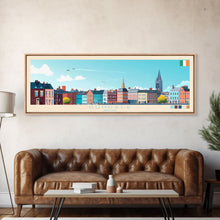 Load image into Gallery viewer, Dundalk, Ireland Travel Poster Panoramic Canvas Print, Dundalk, Ireland Painting, Ireland Art, Dundalk Travel Art, Guest Room Painting