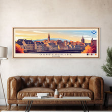 Load image into Gallery viewer, Dunfermline, Scotland Panoramic Travel Poster Canvas Print, Dunfermline, Scotland Painting, Scotland Art, Dunfermline Travel Art, Guest Room Painting
