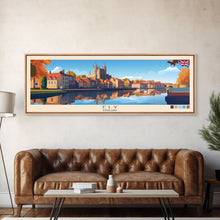 Load image into Gallery viewer, Ely, England Travel Poster Panoramic Canvas Print, Ely, England Painting, England Art, Ely Travel Art, Guest Room Painting