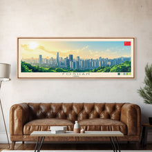 Carregar imagem no visualizador da galeria, Foshan, China Panoramic Travel Poster Canvas Print, Foshan, China Painting, China Art, Foshan Panoramic Travel Art, Travel Painting