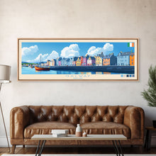 Carregar imagem no visualizador da galeria, Galway, Ireland Panoramic Travel Poster Canvas Print, Galway, Ireland Painting, Ireland Art, Galway Travel Art, Living Room Painting