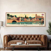 Carregar imagem no visualizador da galeria, Gloucester, England Panoramic Travel Poster Canvas Print, Gloucester, England Painting, England Art, Gloucester Panoramic Travel Art, Travel Painting