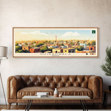 Load image into Gallery viewer, Gujranwala, Pakistan Travel Poster Panoramic Canvas Print, Gujranwala, Pakistan Painting, Pakistan Art, Gujranwala Travel Art, Guest Room Painting