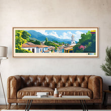 Load image into Gallery viewer, Panoramic Travel Poster Ibague, Colombia Canvas Print, Ibague, Colombia Painting, Colombia Art, Ibague Travel Art, Guest Room Painting