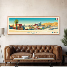 Load image into Gallery viewer, Mexicali, Mexico Panoramic Travel Poster Canvas Print, Mexicali, Mexico Painting, Mexico Art, Mexicali Panoramic Travel Art, Travel Painting