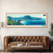 Load image into Gallery viewer, Tauranga, New Zealand Travel Poster Panoramic Canvas Print, Tauranga, New Zealand Painting, New Zealand Art, Tauranga Travel Art, Guest Room Painting