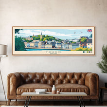 Load image into Gallery viewer, Truro, England Panoramic Travel Poster Canvas Print, Truro, England Painting, England Art, Truro Travel Art, Living Room Painting