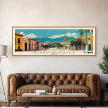 Carregar imagem no visualizador da galeria, Aguascalientes, Mexico Panoramic Canvas Print, Aguascalientes, Mexico Painting, Mexico Art, Aguascalientes Travel Poster, Travel Art, Guest Room Painting