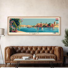 Load image into Gallery viewer, Aswan, Egypt Panoramic Canvas Print, Aswan, Egypt Painting, Egypt Art, Aswan Travel Poster, Travel Art, Housewarming Gift