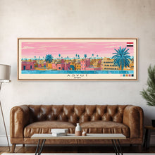 Load image into Gallery viewer, Asyut, Egypt Panoramic Canvas Print, Asyut, Egypt Painting, Egypt Art, Asyut Travel Poster, Travel Art, Guest Room Painting