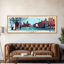 Load image into Gallery viewer, Belfast, Ireland Panoramic Canvas Print, Belfast, Ireland Painting, Ireland Art, Belfast Travel Poster, Travel Art, Vacation Gift