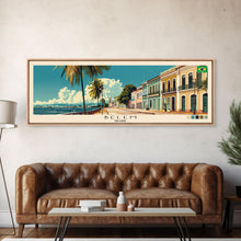 Load image into Gallery viewer, Belem, Brazil Panoramic Canvas Print, Belem, Brazil Painting, Brazil Art, Belem Travel Poster, Travel Art, Housewarming Gift