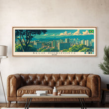 Load image into Gallery viewer, Belo Horizonte, Brazil Panoramic Canvas Print, Belo Horizonte, Brazil Painting, Brazil Art, Belo Horizonte Travel Poster, Travel Art, Guest Room Painting