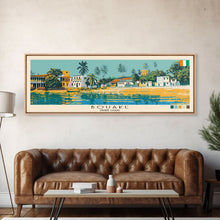 Load image into Gallery viewer, Bouake, Ivory Coast Panoramic Canvas Print, Bouake, Ivory Coast Painting, Ivory Coast Art, Bouake Travel Poster, Travel Art, Guest Room Painting