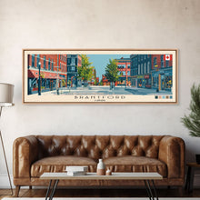 Load image into Gallery viewer, Brantford, Canada Panoramic Canvas Print, Brantford, Canada Painting, Canada Art, Brantford Travel Poster, Travel Art, Living Room Painting