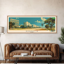Load image into Gallery viewer, Brasilia, Brazil Panoramic Canvas Print, Brasilia, Brazil Painting, Brazil Art, Brasilia Travel Poster, Travel Art, Housewarming Gift