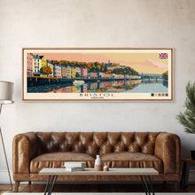 Load image into Gallery viewer, Bristol, England Panoramic Canvas Print, Bristol, England Painting, England Art, Bristol Travel Poster, Travel Art, Housewarming Gift